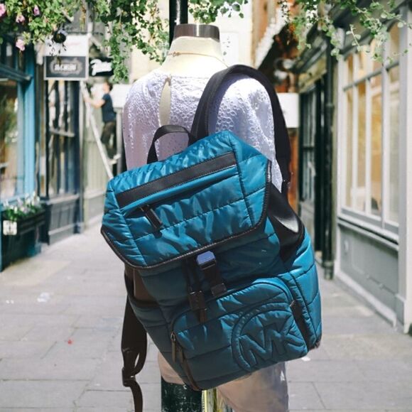 MICHAEL KORS BROOKLYN QUILTY LARGE BACKPACK LAPTOP SCHOOL WORK VACATION … - Picture 3 of 13